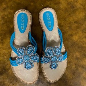 Jsxw Women's Shoes Jsxw Beaded Flower Thong Sandals~size 8